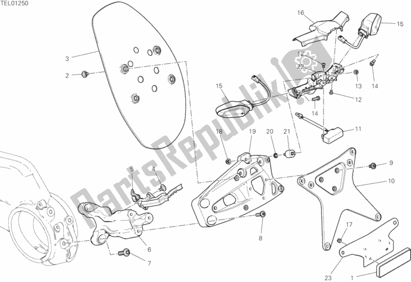 Tutte le parti per il 20a - Portatarga del Ducati Diavel 1260 Thailand 2020